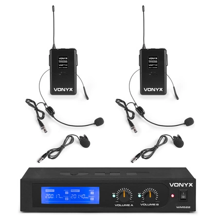 Zestaw mikrofonów nagłownych VHF Vonyx WM522B