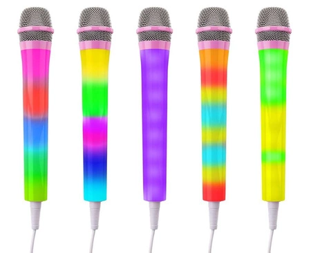 Mikrofon karaoke z oświetleniem RGB KMD55P różowy