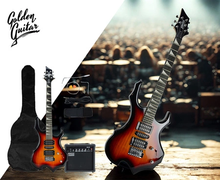 Gitara elektryczna - kompletny zestaw -Golden Guitar RFL-5 Sunburst
