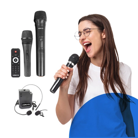 Kolumna mobilna z mikrofonami 600W Vonyx AP1200PA 12"