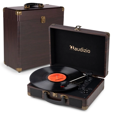 Futerał na płyty winylowe Audizio RC32, ciemne drewno
