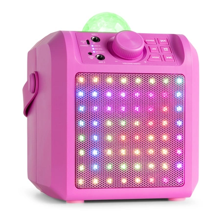 Głośnik Karaoke z półkulą LED mikrofony KAR55P Fenton różowy