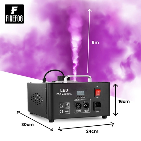 Wytwornica dymu pionowego z LED RGB 1200W Goliath1200LED DMX pilot /Firefog