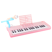 Keyboard 37 klawiszy edukacyjny dla dziecka z mikrofonem na statywie BD-375 BDMusic różowy
