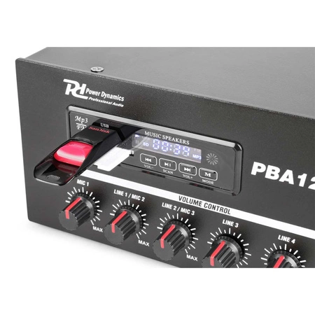 Zestaw czarnych głośników do muzyki w tle 12 x 4" BV40B 100V z wzmacniaczem bluetooth