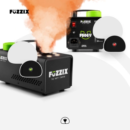 Zestaw: Wytwornica dymu pionowego 6 diod LED RGB F506V Fuzzix+ płyn do dymu 5l