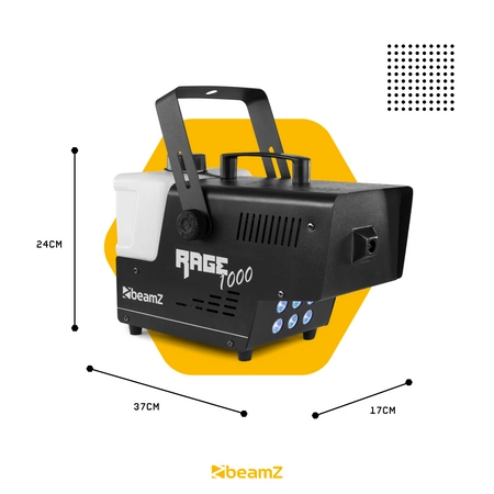 Zestaw: Wytwornica dymu LED 1000W Rage1000LED+ płyn do dymu 5L BeamZ