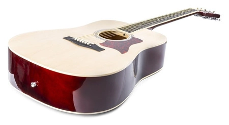 Zestaw: Gitara akustyczna Solojam Western naturalna Max + akcesoria, statyw i pulpit na nuty