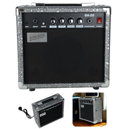 Wzmacniacz gitarowy GA-20 - srebrny Golden Guitar