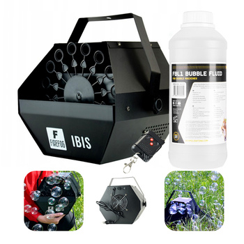 Zestaw: Wytwornica baniek 60W Ibis pilot Firefog czarna + płyn 1L