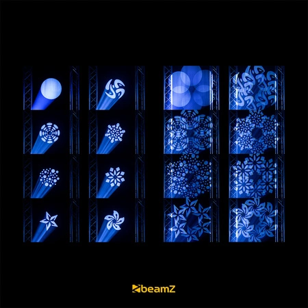 Zestaw: 2x Ruchoma głowa Cobra 100R Spot 100W z pierścieniem Beamz+ case