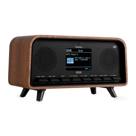 Radio DAB+ i FM w stylu retro Desio ciemne drewno Audizio