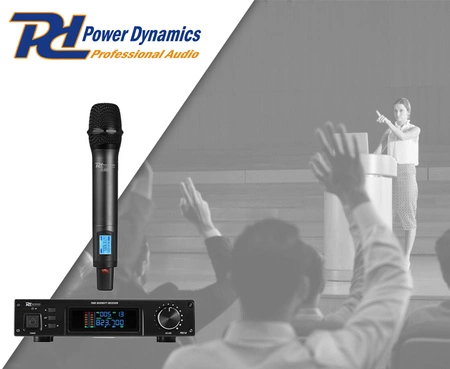 Zestaw mikrofonowy UHF 160 kanałów PD210 Power Dynamics