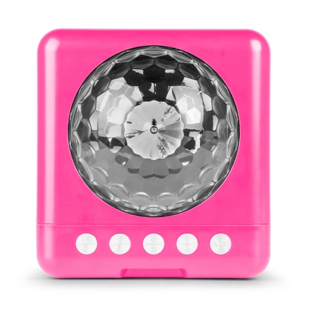 Głośnik bluetooth karaoke z półkulą LED 15W BT 2 mikrofony Fenton różowy