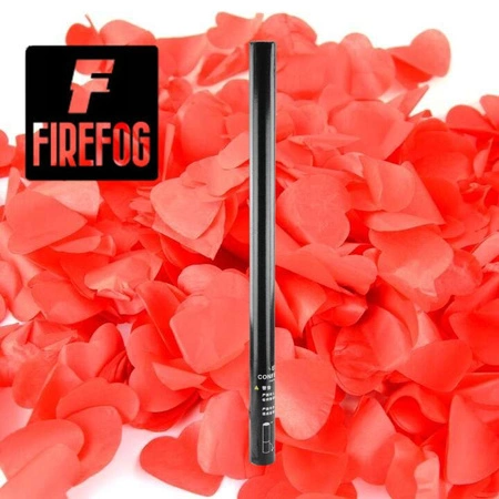 Tuba konfetti wyrzutnia ręczna czerwone serca 80cm Firefog