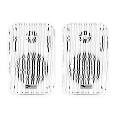 System zewnętrznych białych głośników 2 x 3" BGO30 z 12V wzmacniaczem mobilnym oraz mikrofonem