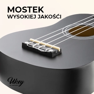 Zestaw: Ukulele sopranowe Max UKEY czarne+ tuner dwie kostki struny pokrowiec