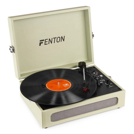 Gramofon w walizce RP118C Fenton wejście/wyjście BT zielony