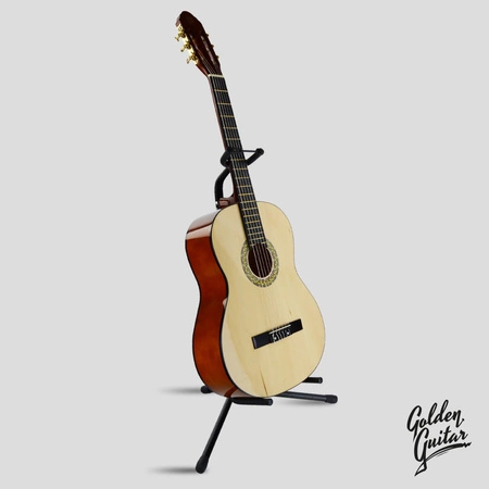 Zestaw: Gitara klasyczna 4/4 39" kolor naturalny GKS39NAT Golden Guitar+ pokrowiec tuner struny kostki