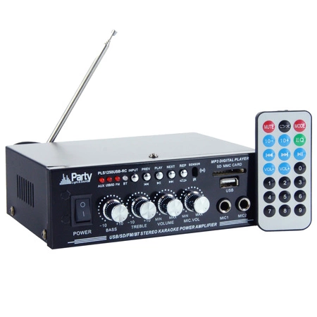 Zestaw karaoke: wzmacniacz karaoke 2x 25W+ dwie kolumny pasywne 6''+ mikrofon+ okablowanie