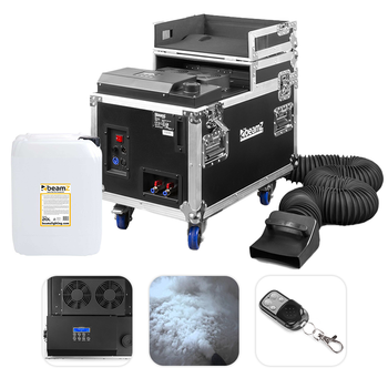 Zestaw: Wytwornica dymu ciężkiego 3000W LF3000+ płyn do dymu 20l Beamz