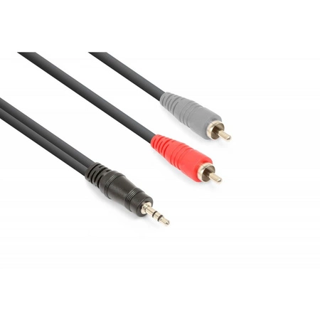 Kabel mini Jack 3,5 Stereo- 2x Cinch RCA męski 1,5m Vonyx