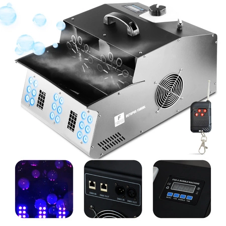 Wytwornica baniek i dymu z efektem LED Octopus 1500BL DMX  pilot Firefog