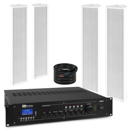 System zewnętrznych głośników kolumnowych 4 x OCS5 50W 100V IPX4 z wzmacniaczem