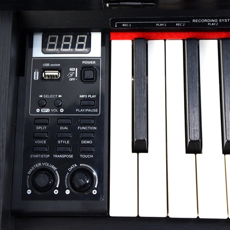 Pianino cyfrowe ze statywem 88 dynamicznych klawiszy ETIUDA czarne Mielczewski