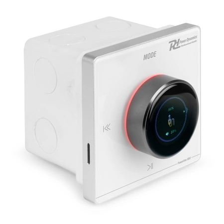 Wzmacniacz audio Powerline B50W do montażu w ścianie BT/LCD, biały