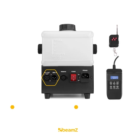 Zestaw: Wytwornica dymu LED 1000W Rage1000LED+ płyn do dymu 5L BeamZ