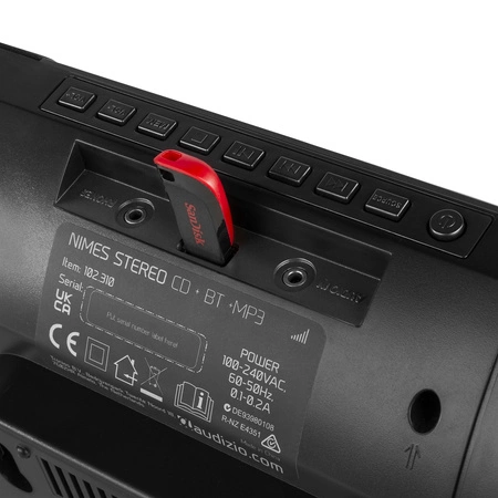 Miniwieża HIFI Nimes CD tuner FM BT USB czarna