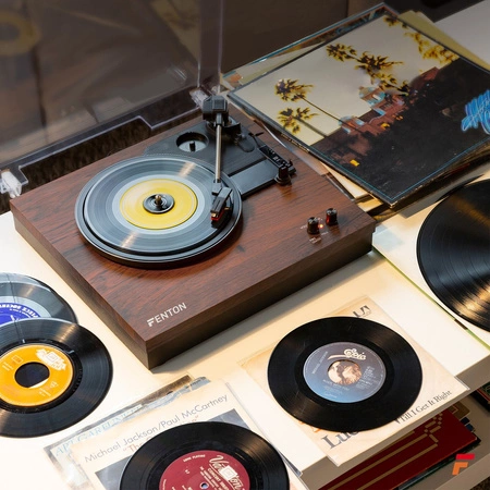 Gramofon RP165D Fenton głośniki BT brązowy