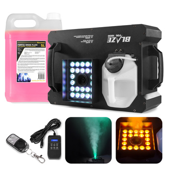 Zestaw: Wytwornica dymu pionowego LED BLAZE1800 + płyn do dymu CO2 5lBeamz