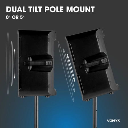 Zestaw kolumn aktywnych Vonyx VD715A z Bluetooth i bezprzewodowym parowaniem stereo - Bi-amp - 15 cali - 1800W+ statywy