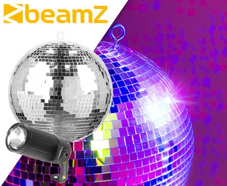 Zestaw: Kula lustrzana 30cm+ reflektor pinspot LED