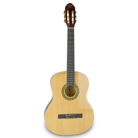 Zestaw: Gitara klasyczna naturalna 4/4 39" Golden Guitar+ pokrowiec tuner struny kostki