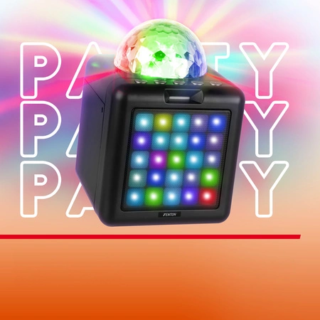 Głośnik bluetooth karaoke z półkulą LED 15W BT 2 mikrofony Fenton