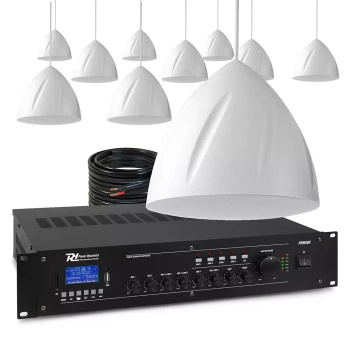 Zestaw białych głośników wiszących 10 x 5.25" PDS40W z wzmacniaczem