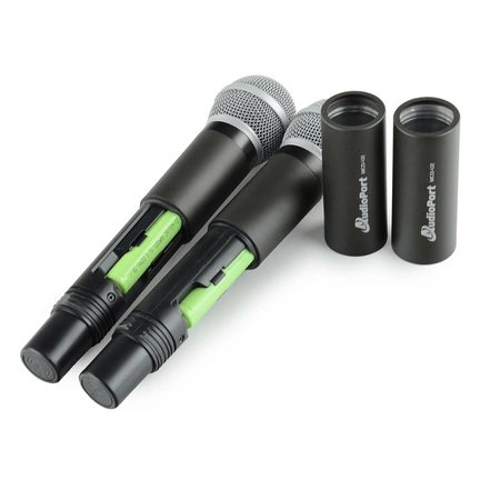 Zestaw mikrofonów bezprzewodowych doręcznych UHF+ stacja ładująca Audioport MCD-U2