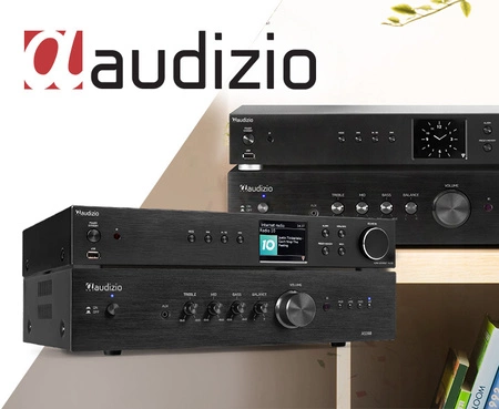 Zestaw Audizio: 2-kanałowy wzmacniacz HiFi 8 Ohm BT AD220B + radio internetowe Adria WiFi DAB+ BT