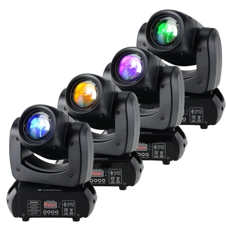 Zestaw: 4x Głowa ruchoma BEAM100 Lucendi + Case