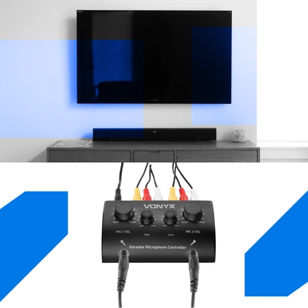 Zestaw do Karaoke z mikrofonami w kolorze czarnym