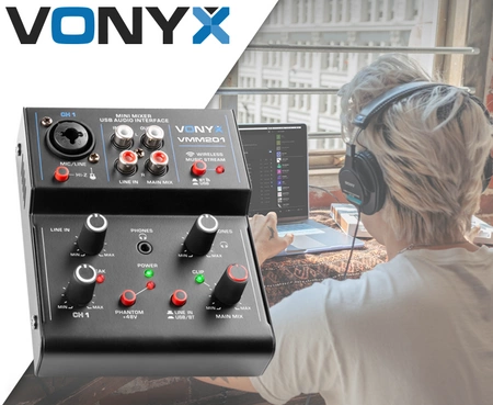 Mikser 2-kanałowy USB VMM201 Vonyx
