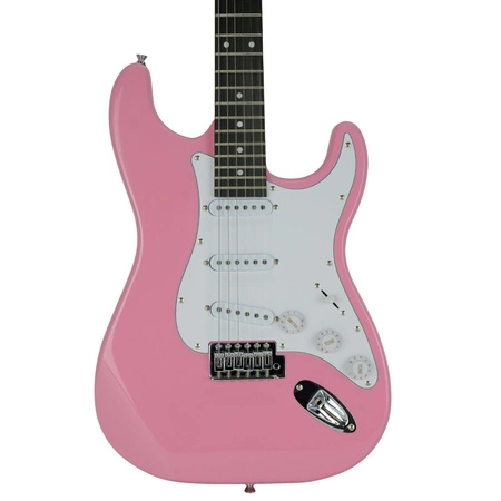 Gitara elektryczna - kompletny zestaw -Golden Guitar STEG-20 Różowa Stratocaster
