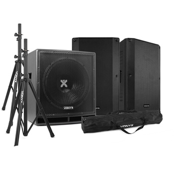 Zestaw nagłośnieniowy kompletny system dźwiękowy aktywny 2.1 - 2400W Vonyx