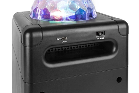 Głośnik bluetooth karaoke kula LED SBS50B BT czarny+ mikrofon bezprzewodowy