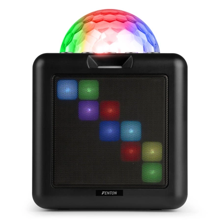 Głośnik bluetooth karaoke z półkulą LED 15W BT 2 mikrofony Fenton