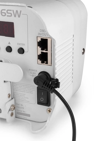 Oświetlacz akumulatorowy LED Uplight Par 6x12W RGBWA-UV z bezprzewodowym DMX - BIAŁY i osłona przeciwdeszczowa