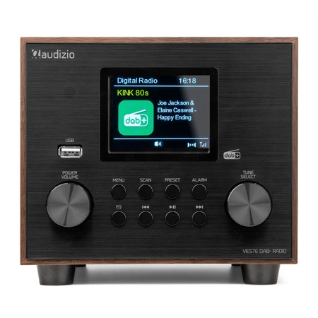 Radio Audizio Vieste DAB+ FM z subwooferem, ciemne drewno